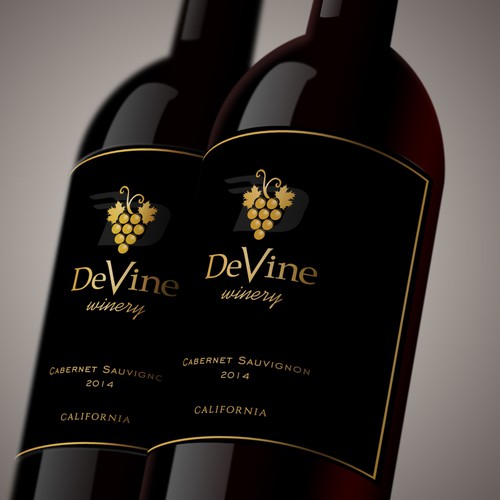 Modern - Classic label design concept for DeVine winery.