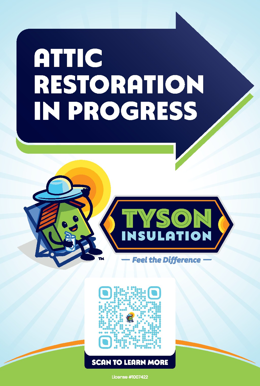 A-Frame Sign for Attic Restoration In Progress