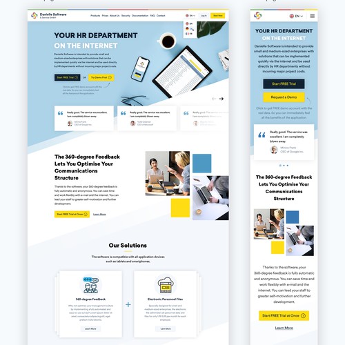 Home page responsive design