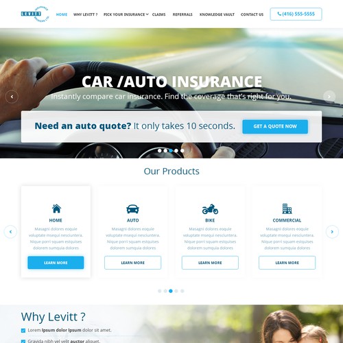 Auto Insurance web UI design