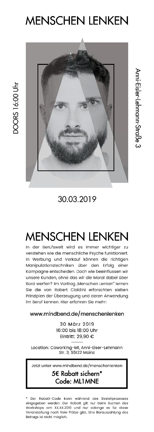 Creat a Flyer for a Sales- and Marketing-Psychology Workshop.