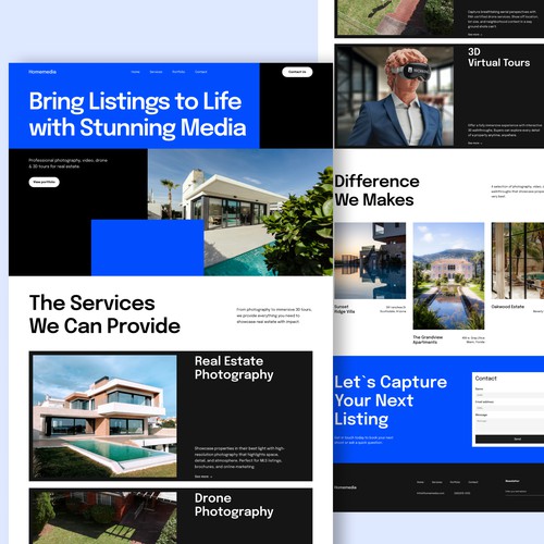 Real Estate Photography landing Page