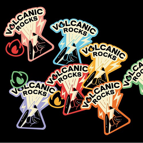 Volcanic Rocks Sticker Design
