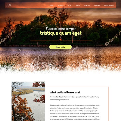 Web page design for Mitigation banking