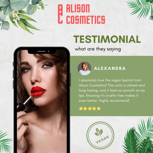 Alison Cosmetics social media post