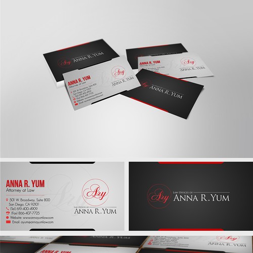 Create a business card for Law Offices of Anna R. Yum