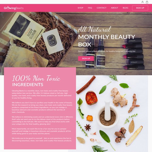 Website Design for Beauty Products 