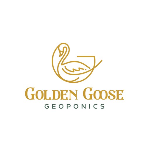 Golden goose logo design.