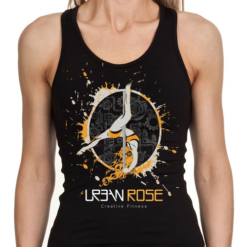 t-shirt design of a Pole Dancer on Industrial Pipes