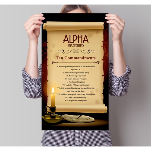 POSTER - "Alpha Properties 10 Commandments "