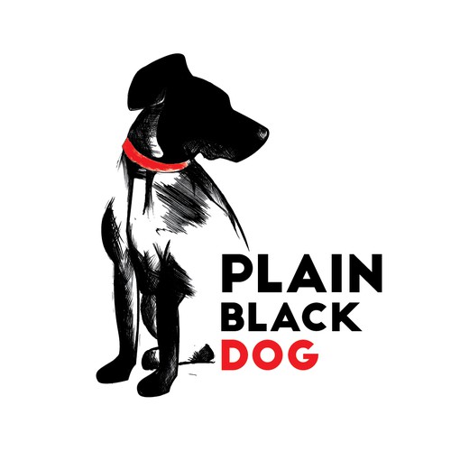 logo concept for plain black dog