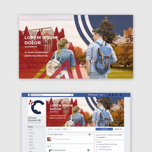 Facebook cover for an education consultation company
