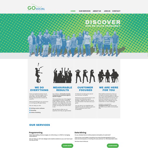 website concept for online marketing company