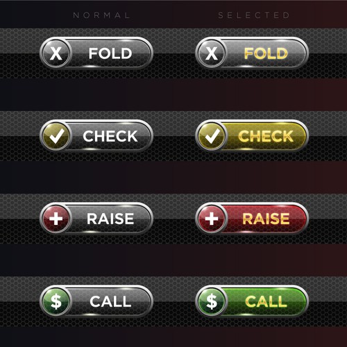 Poker Game needs a cool design for the action buttons and home icons.