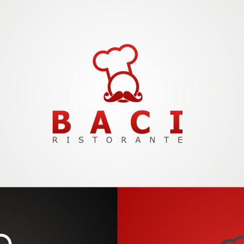 Bold logo design for BACI Ristorante