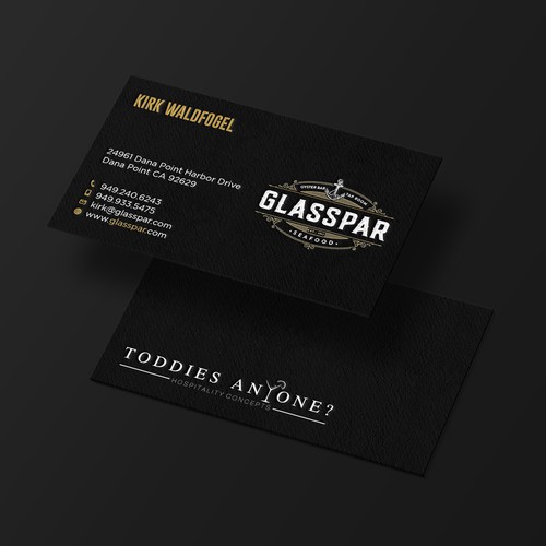 Business card design for Glasspar