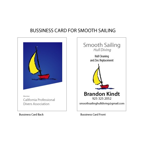 Create a business card for an underwater boat cleaning service