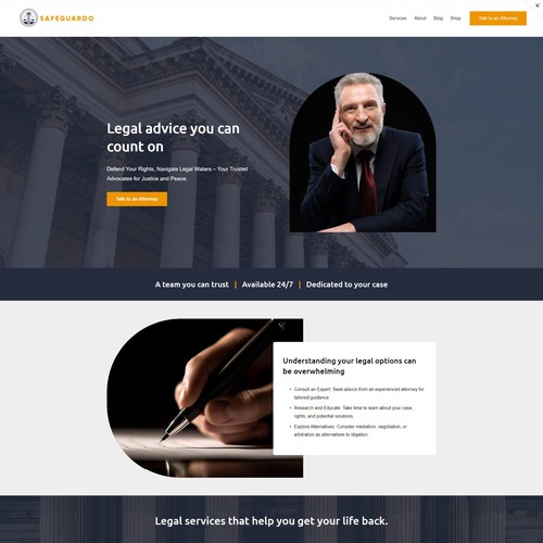 Safeguardo - Squarespace Legal advisor Website