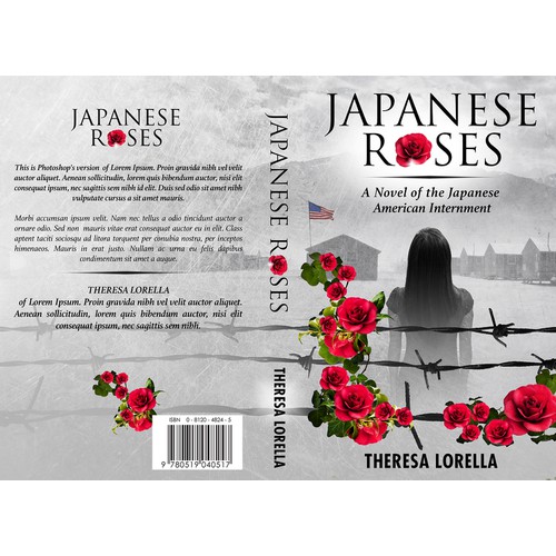 Create the next book or magazine cover for Japanese Roses by Theresa Lorella