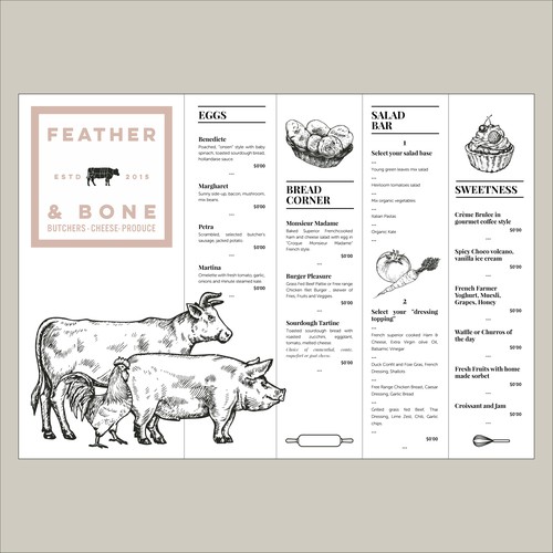 Menu Feather & Bone