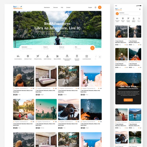 Travel Aggency website and mobile design