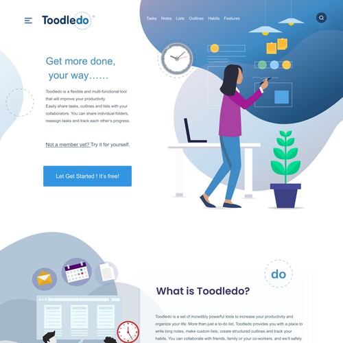 Toodoo landing page