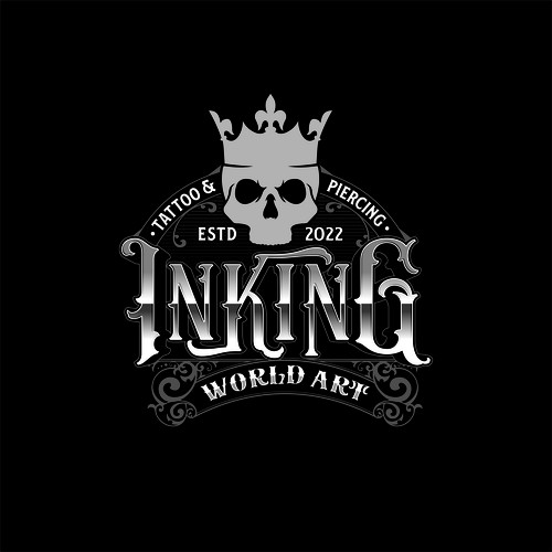 Badge Skull King design Tattoo logo