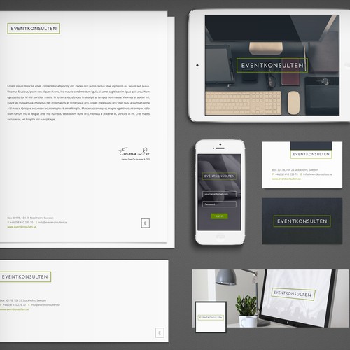 Create a capturing design for a Swedish event consulting firm.