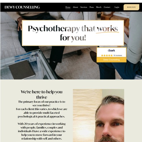 DEWY Counselling Psychotherapy Services Website