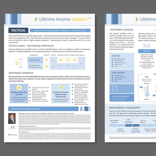 1 page document for a Financial company