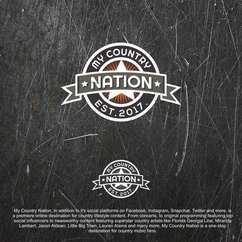 Design an entertainment logo for country music's My Country Nation