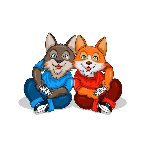 Gamer Fox and Wolf