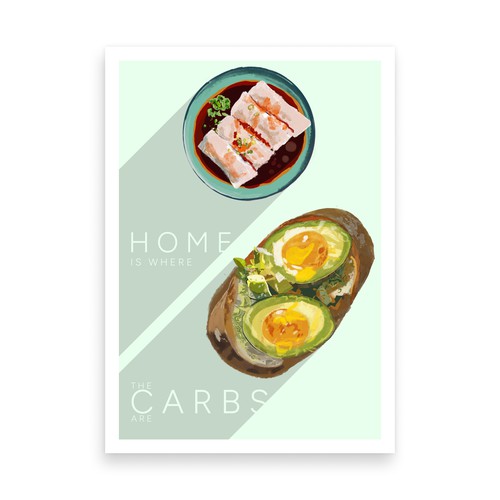 Food fusion Vertical Green Text.