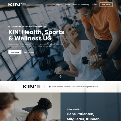 Web Design for a High-Class Health and Fitness-Studio in the Park