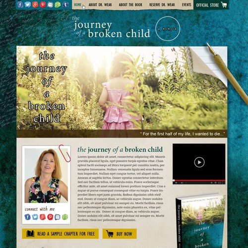 Home page design for an upcoming book 