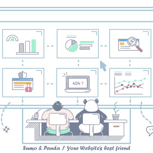 Landing Page Illustration For Sumo&Panda, Your Website's Best Friend