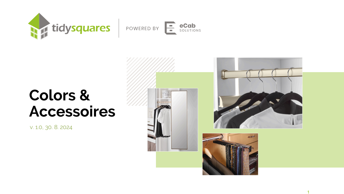Tidysquares colors and accessoires catalog design