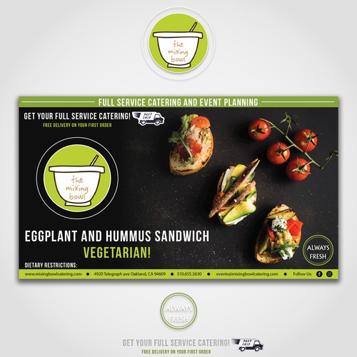 Label for Boxed Lunches for Catering Company.