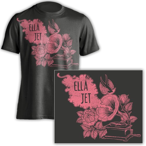 Create a t-shirt design for singer-songwriter ELLA JET.