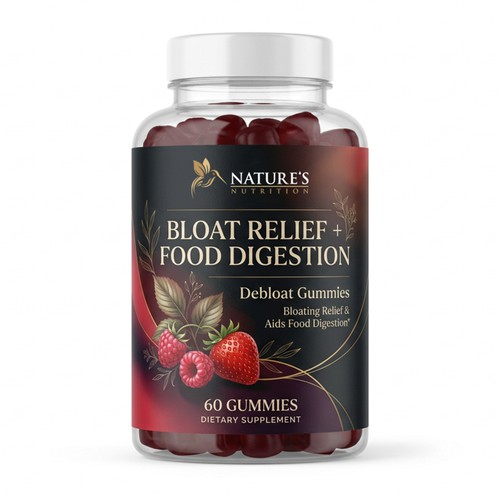 Bloat Relief Food Digestion Label Design