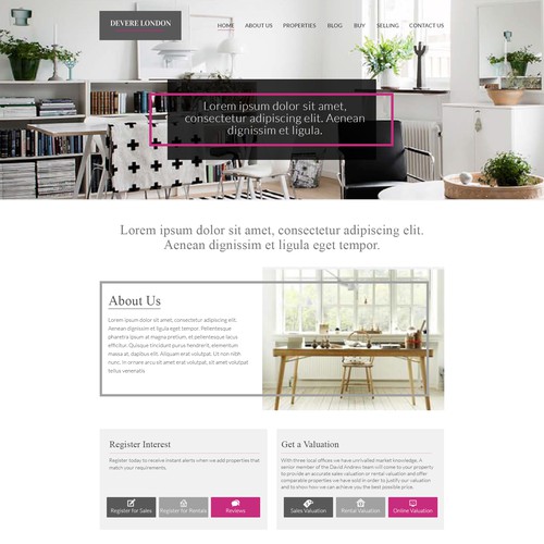 Home Page Design Concept For Devere London