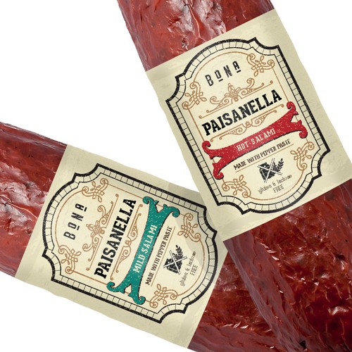 Vintage Salami label design