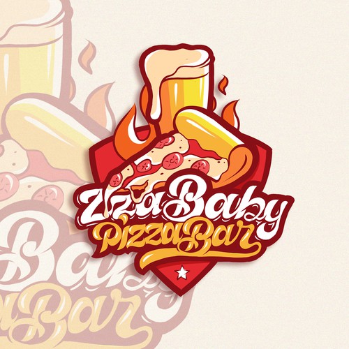 Pizza & Bar Logo Desin