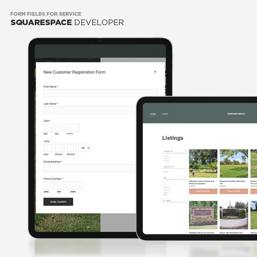 Registration Form For Squarespace Site