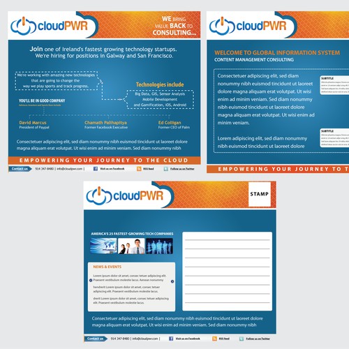 postcard + flyer for cloudPWR