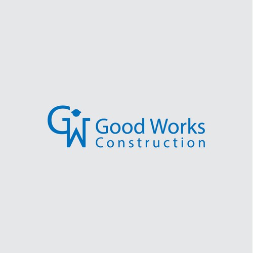 Combination of Letter GW and Construction Worker