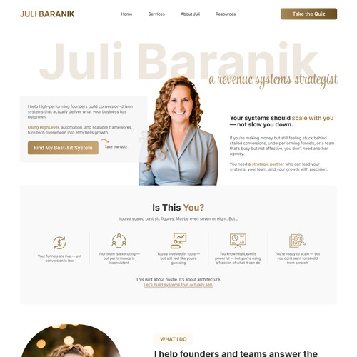 Modern + Premium Landing Page for a Revenue Strategist