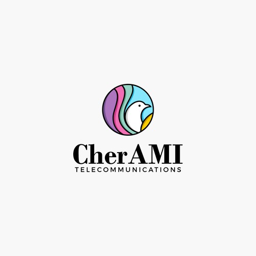 Futuristic sleek logo for telecommunications company