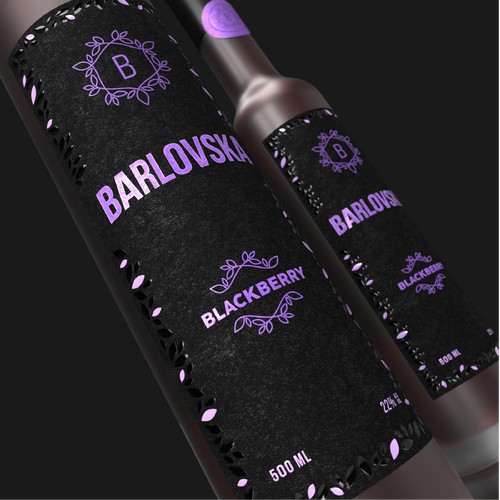 Liquor label with hot foil printing