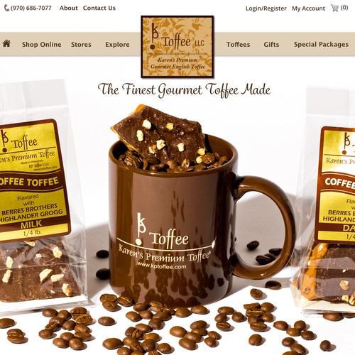 Website design for KP Toffee